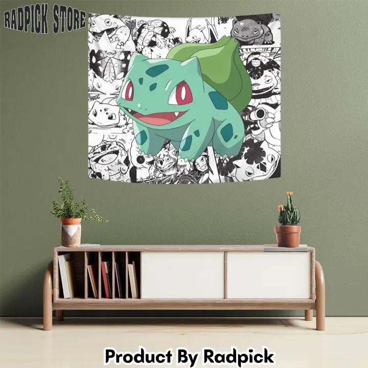 Pokemon bulbasaur tapestry custom manga anime wall decor  rp5942030